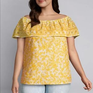 Embroidered Off the Shoulder Top